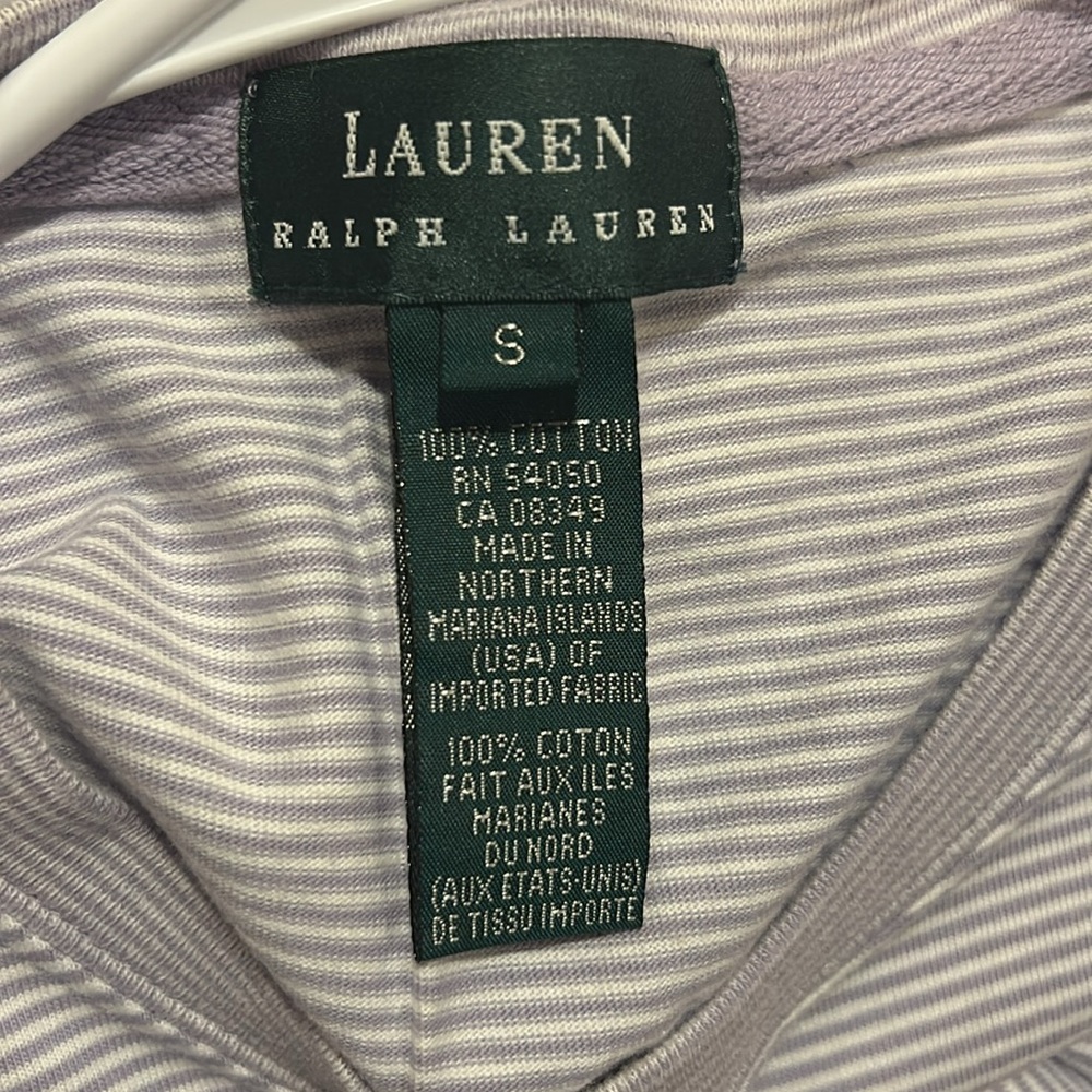 Lauren Ralph Lauren purple/white striped Sleeveless Top, size small, 100% cotton - Picture 6 of 6